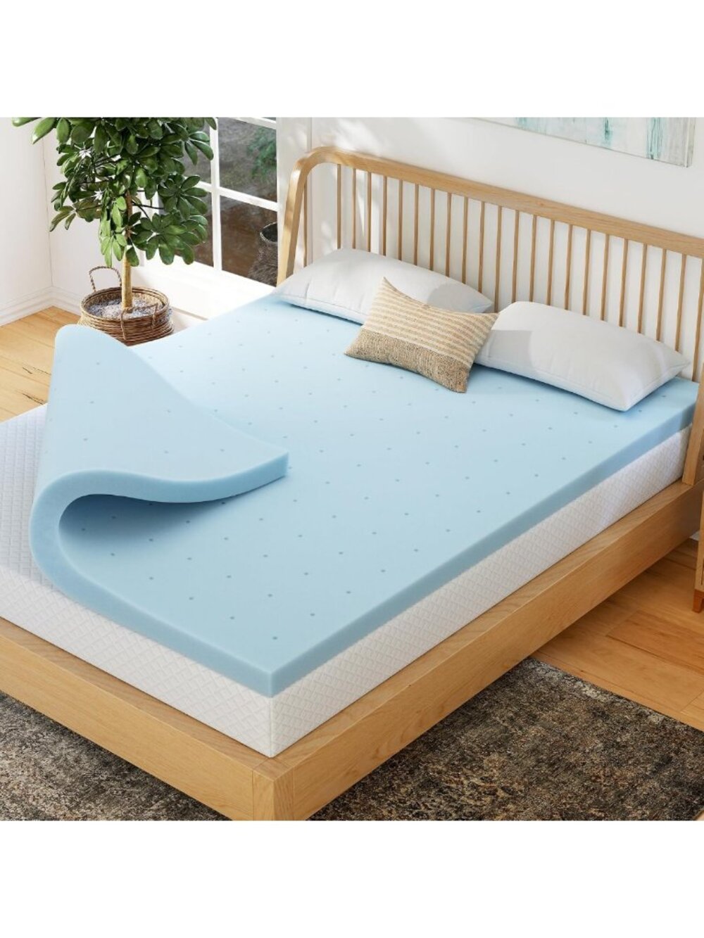 3-Inch Cooling Gel Infused Full Memory Foam Mattress Topper for Comfort